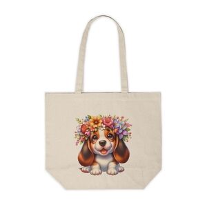Bassett Hound Custom Canvas Tote Bag